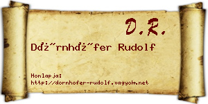 Dörnhöfer Rudolf névjegykártya