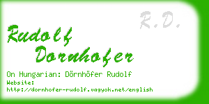rudolf dornhofer business card