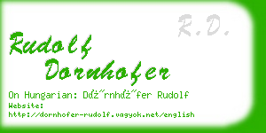 rudolf dornhofer business card